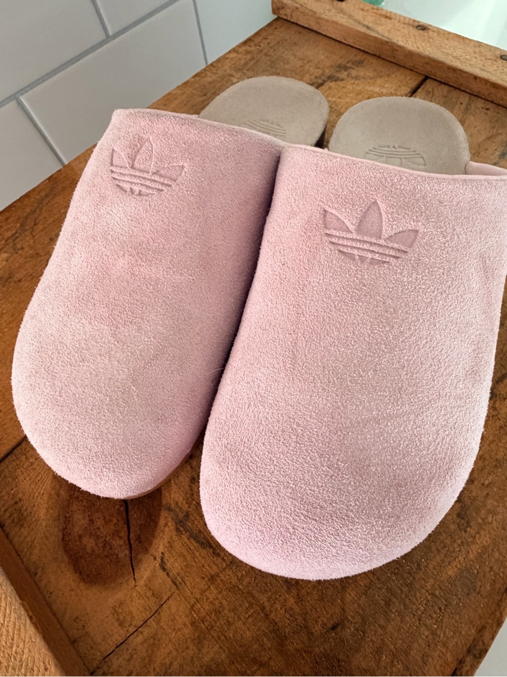 Women’s adidas Pink Suede Slide Slippers - Picture 2 of 5